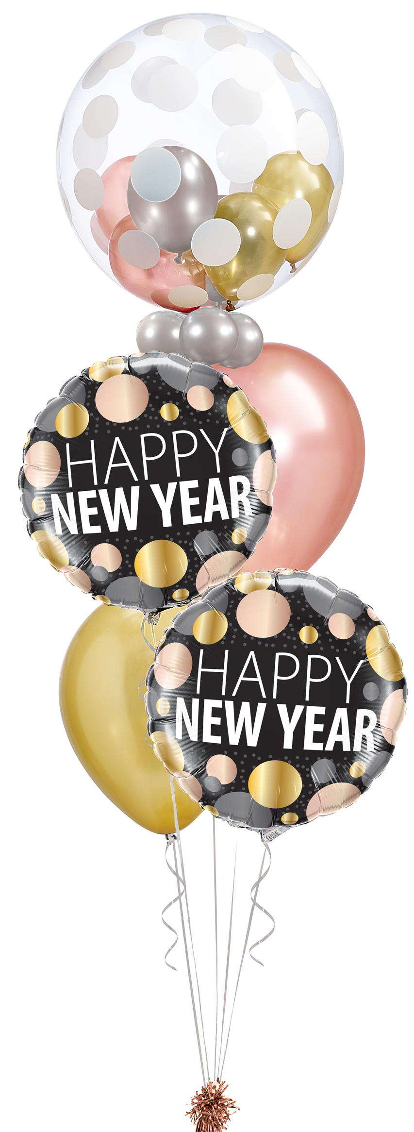New Year Metallic Dots Celebration Staggered