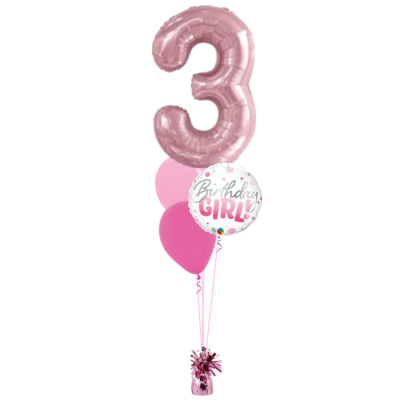 Numeral Age Birthday Bouquet Pink| Ages 1 - 9 Available