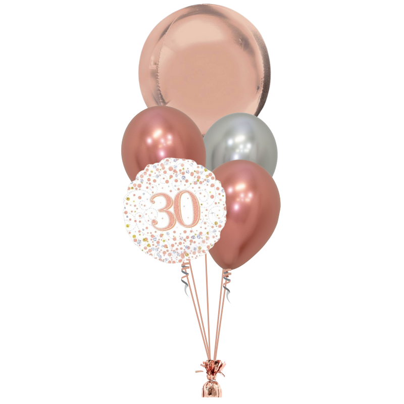 Rose Gold Age Fizz Balloon Bouquet | Ages 16 - 90 Available