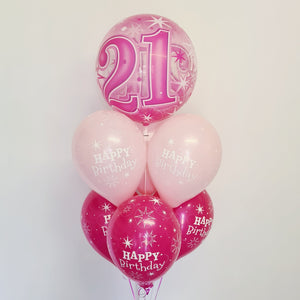 21st Birthday Pink Sparkle Bubble Luxury