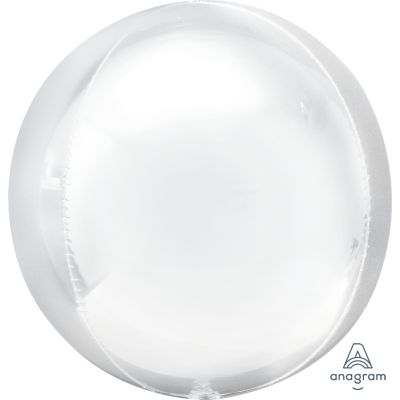 WHITE Orbz Balloon 40cm (16