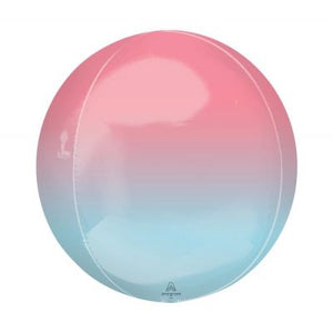 RED & BLUE Ombre Orbz Balloon 40cm (16")