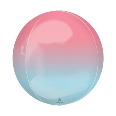 RED & BLUE Ombre Orbz Balloon 40cm (16