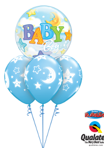 Baby Boy Moon & Stars Bubble Layer