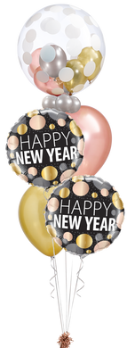 New Year Metallic Dots Celebration Staggered