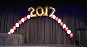 Graduation - Large String of Pearl Number Arch