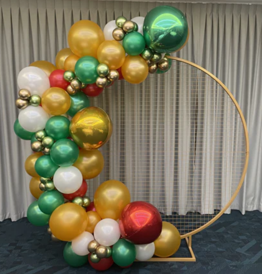 Christmas Hoop with Balloon Garland