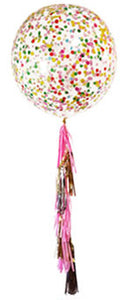 Giant 60cm Confetti Balloon with Tassles