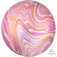 PINK Marblez Orbz Balloon - Helium Filled