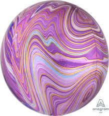 PURPLE Marblex Orbz Balloon - Helium Filled